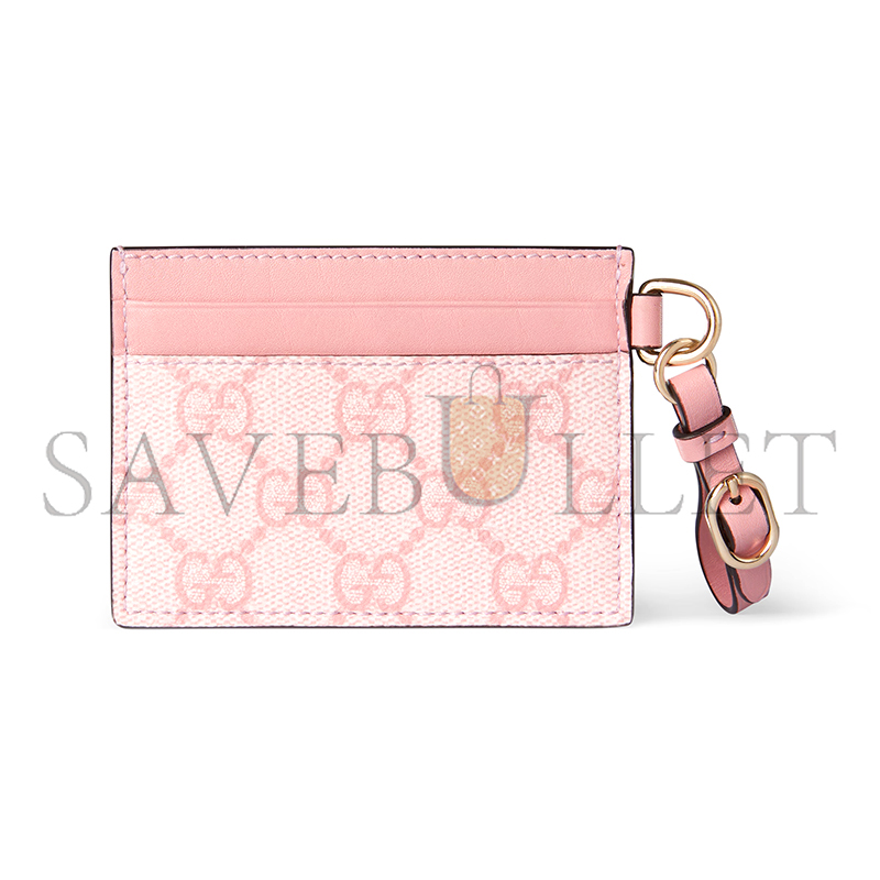 GUCCI GG EMBLEM CARD CASE WITH STRAP 819121 (10*7cm)
